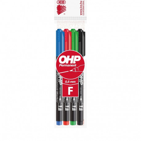 Kilemarker permanent ICO OHP, 4-ne komplekt, F 0,5mm