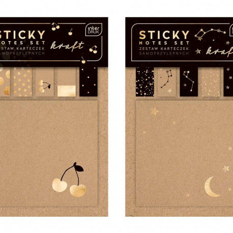 Märkmepaber iseliimuv Kraft, 120 lehte, komplekt, assortii, Interdruk