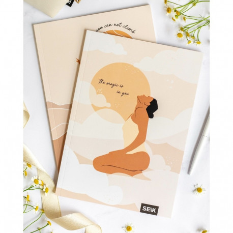 Kaustik A5 40 lehte 5x5ruut ja jooneline  Sun&Magic (2tk)