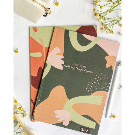 Kaustik A5 40 lehte 5x5ruut ja jooneline Little things&Big things (2tk)