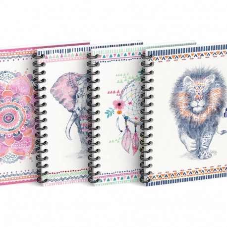 Märkmik A6 ruut 5x5mm 50lehte spiraalköide OXFORD Boho Chic