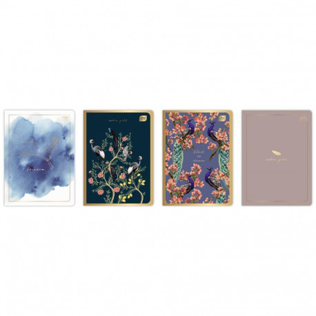 Notebook A5 80 lehte, joon, Metallic Satin Gold assortii, Interdruk