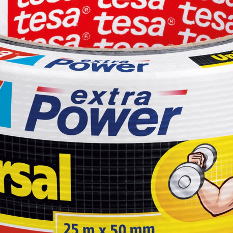 Teip Tesa extra Power 25mx50mm must, ilmastikukindel