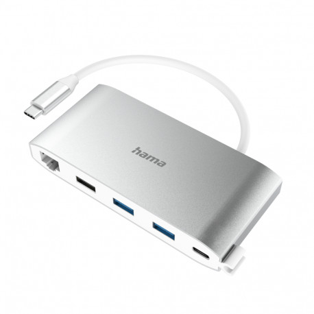 Port replikaator Hama USB-C Multiport 3xUSB-A/HDMI/VGA/2xUSB-C,LAN, Power Delivery 100W