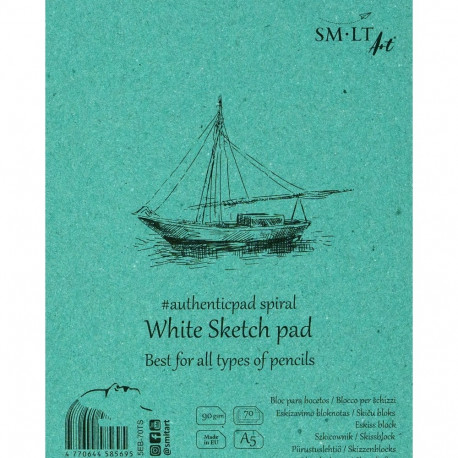 Eskiisiplokk A5 90gsm 70 lehte, pliiatsile, spiraalköide, SMLT