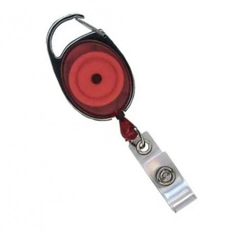 Kaardihoidja YOYO karabiiniga, Clip läbipaistev punane