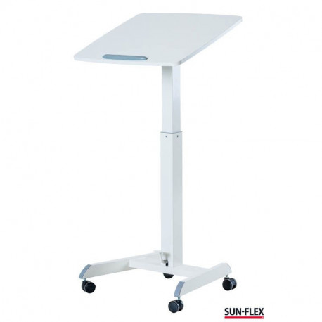 Reguleeritav laud SUN-FLEX EASYDESK PRO valge, H-770...1130mm, 600x520mm MDF, 600708, pedaaliga/ rat