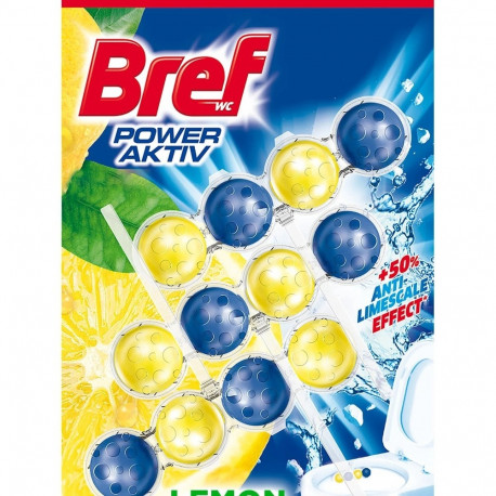 WC värskendaja pallidega BREF Power Activ Lemon 3x50g