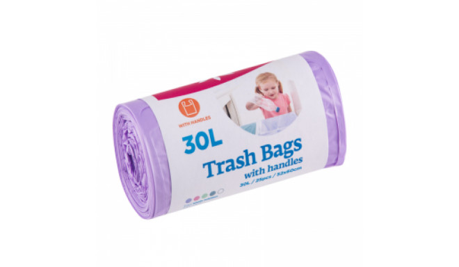 Prügikott McLean 30l lilla sangadega, 25tk/rullis