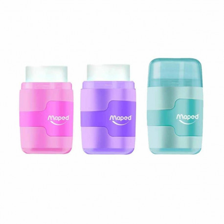 Pliiatsiteritaja - kustukumm Maped 2-auguga Connect Pastel