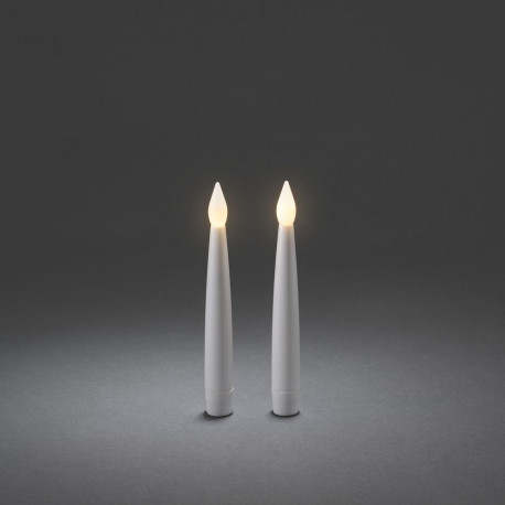 Küünalde komplekt, 2tk komplektis, 18cm, vilkuv LED, patareid kaasas 4xAAA/ valge, siseruumi