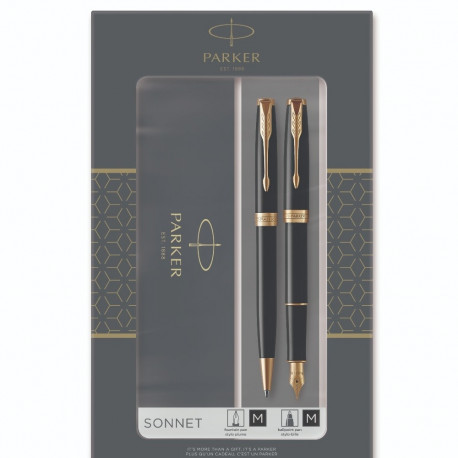 Kinkekomplekt Parker SONNET BLACK GT,sulepea+pastapliiats