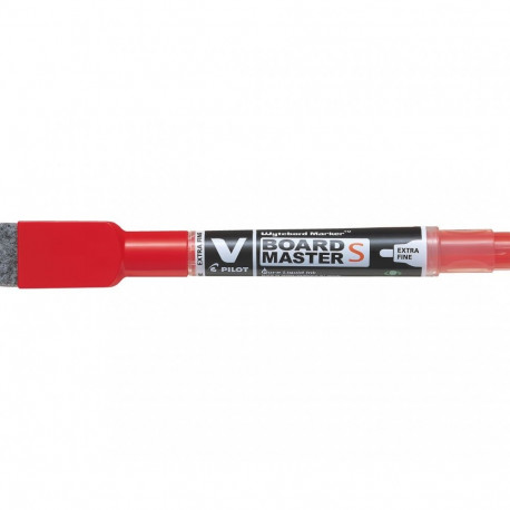 Tahvlimarker  Pilot V Board Master EF, joon 1,3 mm, ümar ots, kustutajaga-magnetiga, punane, BeGreen