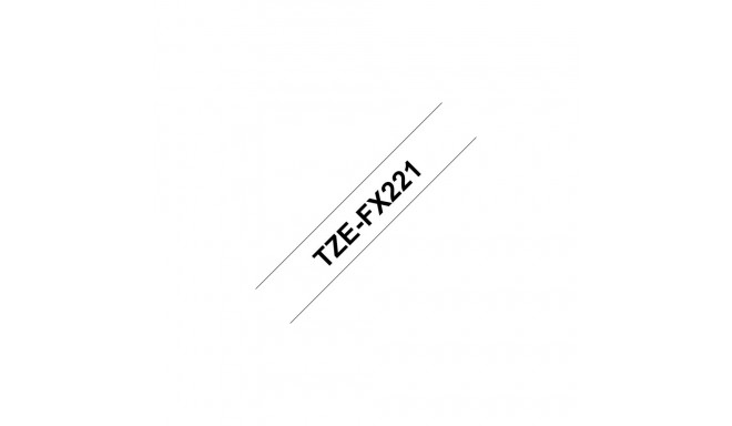 Kleepkirjalint Brother TZE-FX221 valge flexi ID, must tekst, laius 9mm