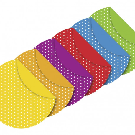 Origami paber ümar 15 cm 6värvi x11lehte pakis Täpid, 80g/m2, Heyda