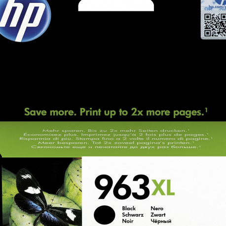 Tint HP 3JA30AE 963XL Black/must High Yield suuremahuline 47.86ml 2000lk OfficeJet Pro 9010 9012-901