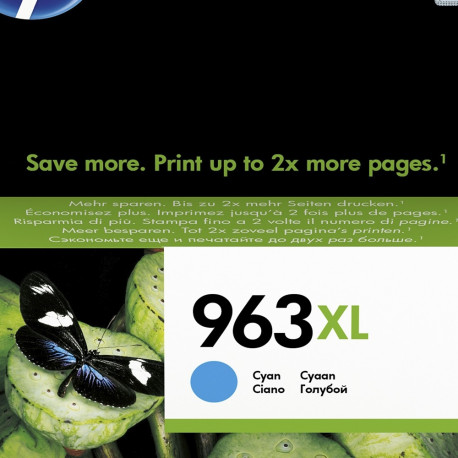 Tint HP 3JA27AE 963XL Cyan High Yield suuremahuline 22.77ml 1600lk OfficeJet Pro 9010 9012-9014 9015