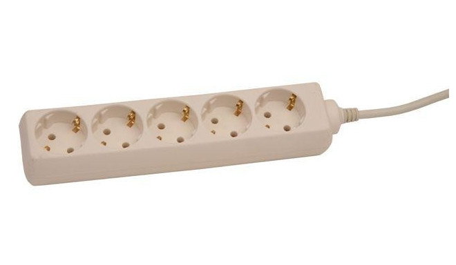 Pikendusjuhe 5 meetrit 5 pesa, VALGE, maandusega, Acuma