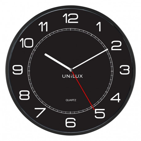 Seinakell UNILUX Mega, must; D-57,5cm/ koos patareiga