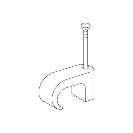 Kaablikinnitus naelklamber/sormat Spell TC 3-5 valge, nael 20mm, ümarkaabli läbimõõdule 3mm - 5mm, (