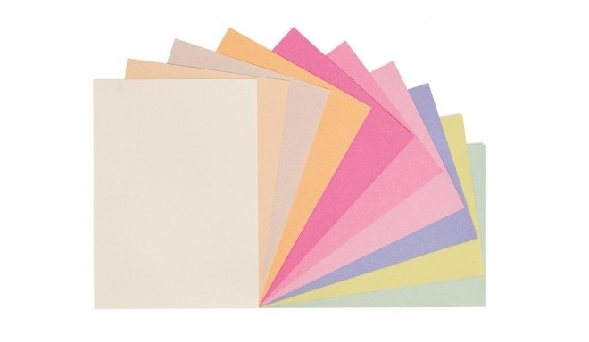 Värviline paber taaskasutatud paberist, 100 g, A4, 10 värvi x 25 lehte