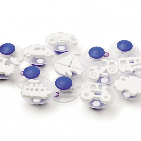 Templite komplekt Sõidukid, D 7,5 cm, 14 erinevat