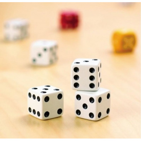 Täringud, 16 x 16 mm, 12 tk komplektis, 3+