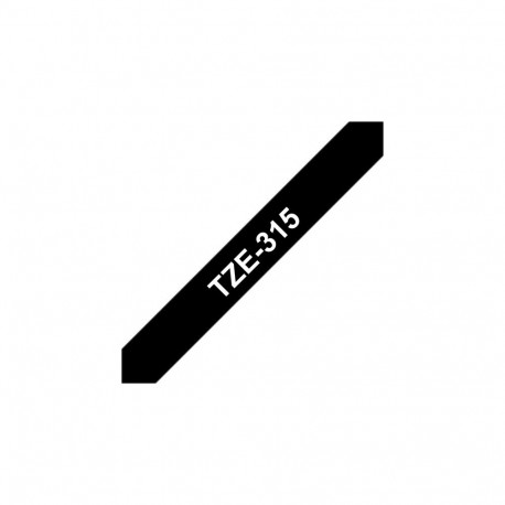 Kleepkirjalint Brother TZE-315 must, valge tekst, laius 6mm