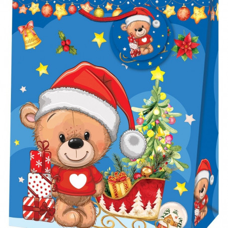 Kinkekott  26,7x13,7x33cm Lumesadu/Lõbus pingviin/Talve imemaa/Karu jõulud/Talvised triibud  30x13,7