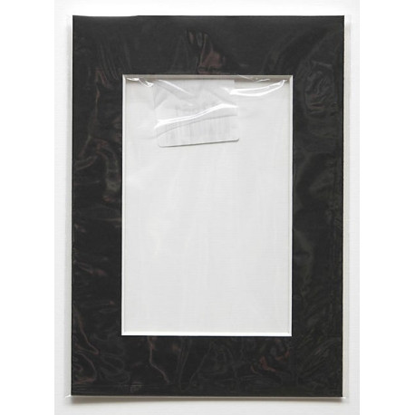 Paspartuu 15x20 (sisemõõt 9x14) must, valge siseäär