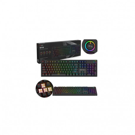 Savio STYX Outemu Peach Silent keyboard Gaming Bluetooth QWERTY US International Black