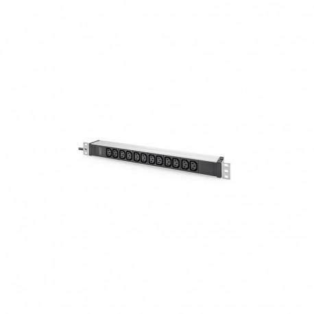 Digitus Socket strip with aluminum profile, 12-way, 2 m cable safety plug