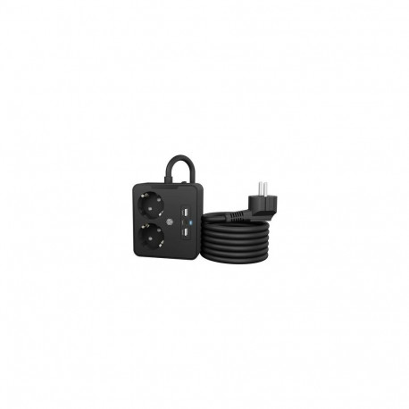 ICY BOX IB-MPS2220B-CH power extension 1.9 m 2 AC outlet(s) Indoor Black