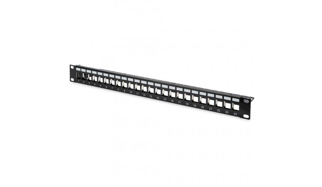 "DIGITUS Patchpanel 1HE 24-Port Modular Patchpanel schwarz"