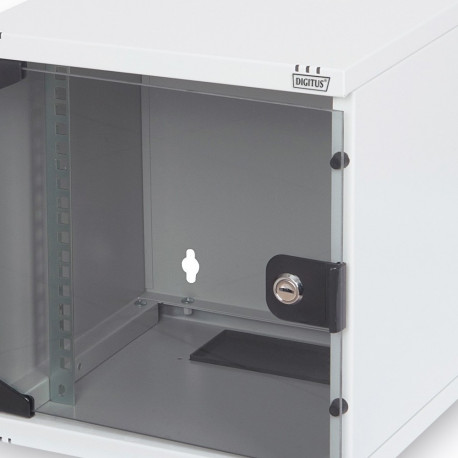 "DIGITUS Wandschrank Compact 6HE 254mm 10"" Glastür grau"