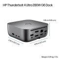 HP Thunderbolt 4 Ultra Dock G6 280W w/Combo Cable - 5x USB-A, 2x USB-C, 1x USB-C Thunderbolt 4, 2x D