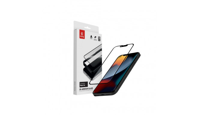 Crong 3D Armour Glass - Szkło hartowane iPhone 16e / iPhone 14 / iPhone 13 / iPhone 13 Pro + ramka i