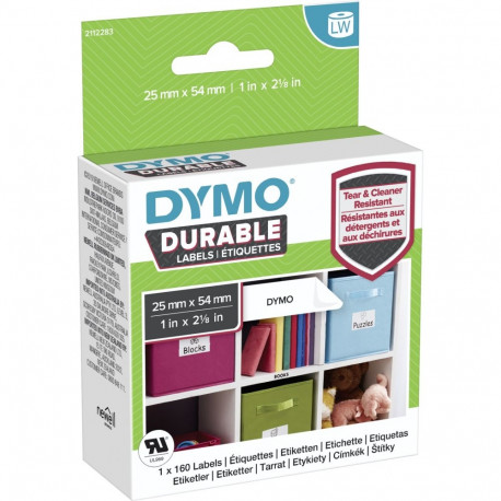 Dymo LW vastupidav silt 25 mm x 54 mm, 160 silti, valge polüester