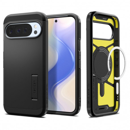 Kaitseümbris Tough Armor AI (MagFit), Google Pixel 10 Pro XL, must, tugijalaga, Qi2/MagSafe ühilduv,