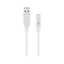 USB-C kaabel C - A 1.0m, USB 3.1-USB 3.0, 5 Gbit/s, valge