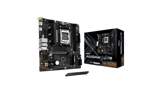 Asrock Mainboard||AMD A620|SAM5|Micro-ATX|Memory DDR5|Memory slots 2|A620AM-XWIFI