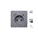 SOCKET+USB A+C IUK-3-01.M/BM MODERN BL