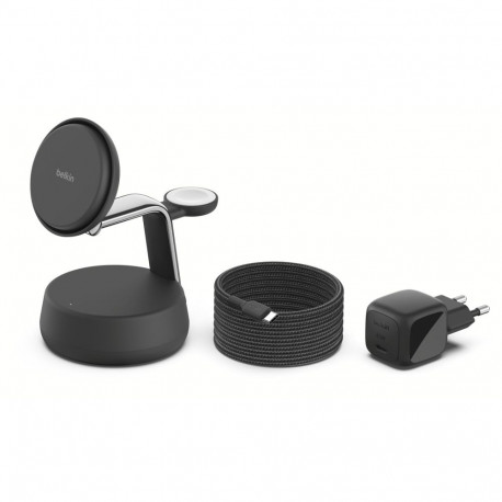 Belkin laadimisjaam UltraCharge Pro WIZ040kqCH 25W Qi2 magneetiline 3-ühes, must