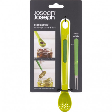 Joseph Joseph Scoop & Pick 2-osaline roheline antipastide komplekt
