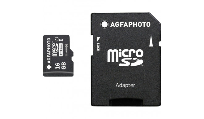 AgfaPhoto MicroSDHC UHS-I   16GB High Speed Class 10 U1 + Adapter