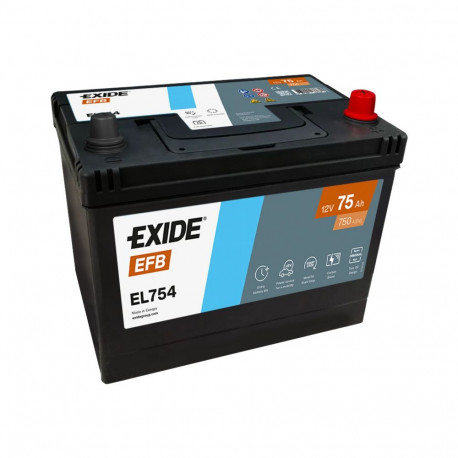 Exide EFB 75Ah 750A 260x173x222-+