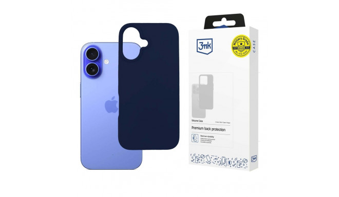 3mk Silicone Case for iPhone 16 Plus - navy blue