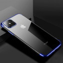 Clear Color case TPU gel cover with a metallic frame for Samsung Galaxy S22 Ultra blue