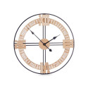 Wall Clock Black Metal MDF Wood 60 x 60 x 5 cm (4 Units)