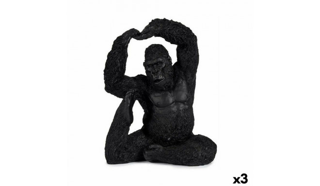 Decorative Figure Gift Decor XS210419 XS210419 Black Gorilla Yoga 15,2 x 31,5 x 26,5 cm (3 Units)